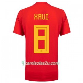 Camisolas de Futebol Espanha Xavi 8 Equipamento Principal Copa do Mundo 2018 Manga Curta